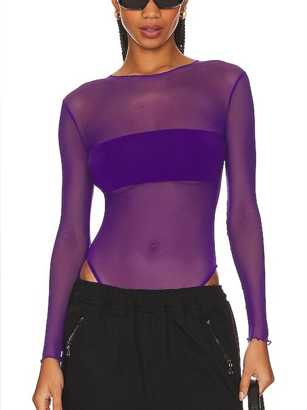 SEROYA Rizzo Bodysuit in Violet Indigo Size M